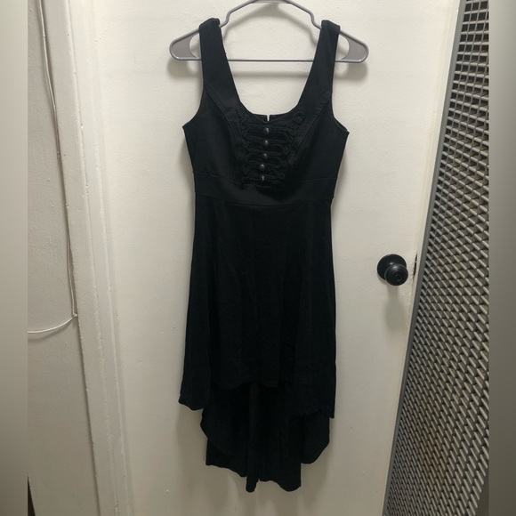 Hot Topic Royal Bones Black Rope Bodice Hi Low Dress - Picture 3 of 8